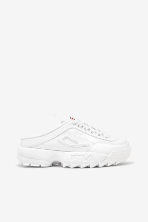 FILA Disruptor 2 Mule Sneakers White / Navy / Red,Womens Shoes | CA.FJUGTC492